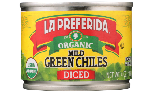 Organic Diced Green Chiles Food Items La Preferida