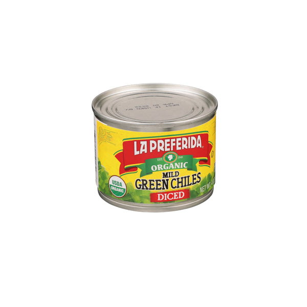 Organic Diced Green Chiles Food Items La Preferida