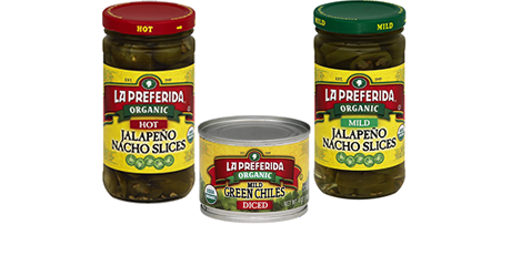 Organic Diced Green Chiles Food Items La Preferida