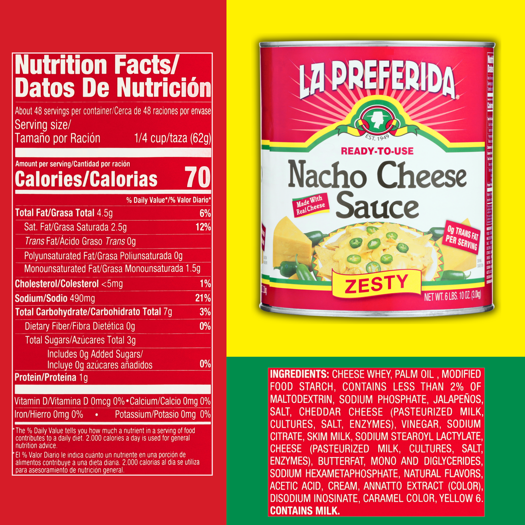 Zesty Nacho Cheese Sauce #10 Can – Foodservice | La Preferida