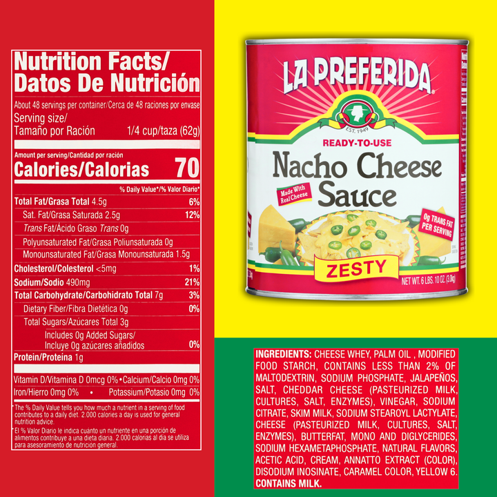 Zesty Nacho Cheese Sauce #10 Can – Foodservice | La Preferida
