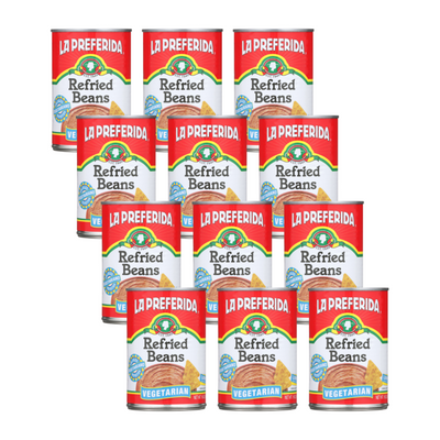 Vegetarian Refried Beans Food Items La Preferida 12 Pack