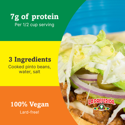Fat Free Refried Pinto Beans Food Items La Preferida