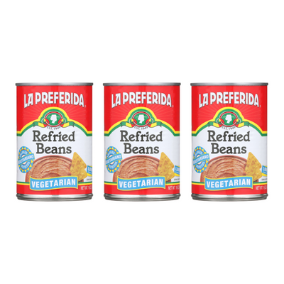Vegetarian Refried Beans Food Items La Preferida 3 Pack
