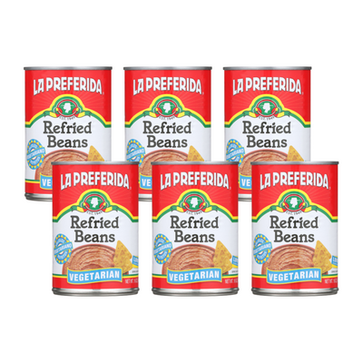 Vegetarian Refried Beans Food Items La Preferida 6 Pack