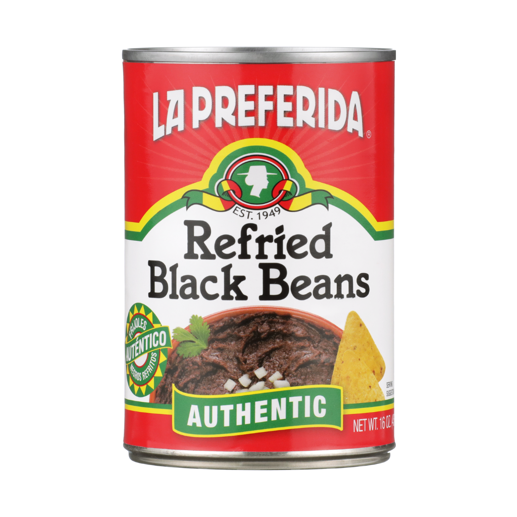 Authentic Refried Black Beans Food Items La Preferida