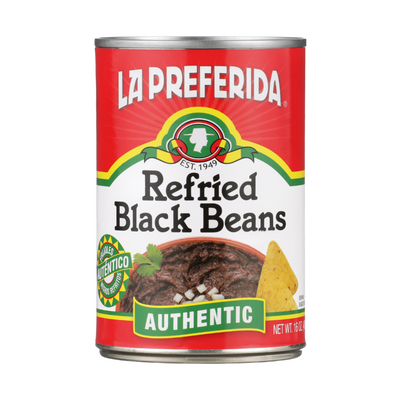 Authentic Refried Black Beans Food Items La Preferida