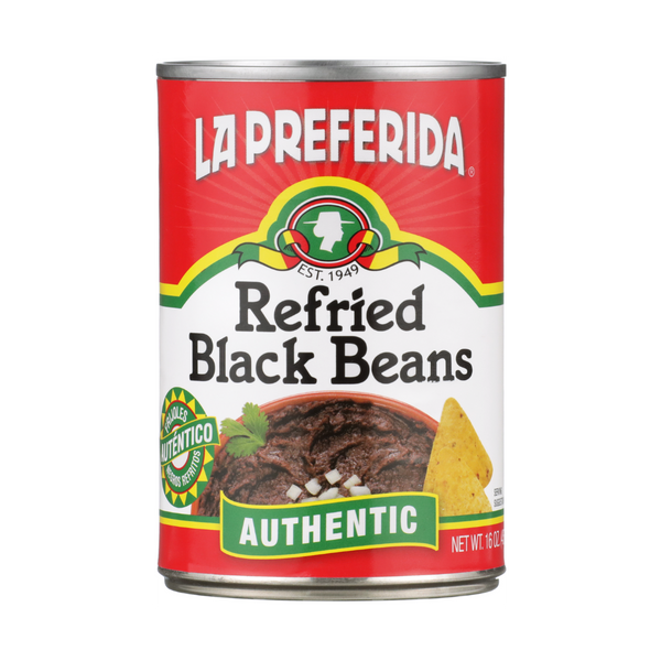 Authentic Refried Black Beans Food Items La Preferida