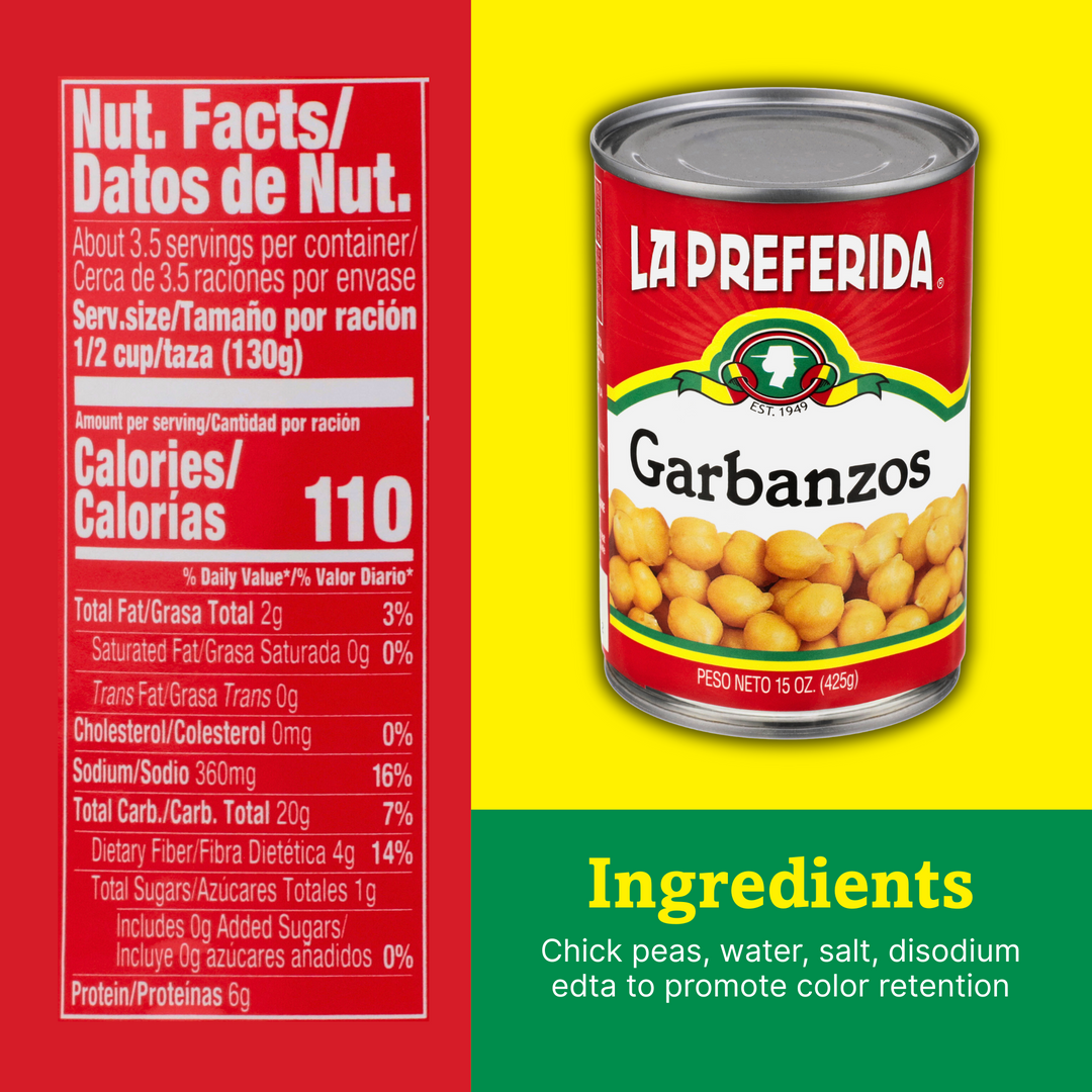 Canned Chickpeas (15 oz) | La Preferida Pantry Staple