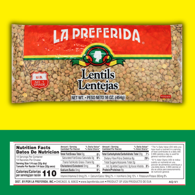 Lentils – Dry, 1 LB Food Items La Preferida