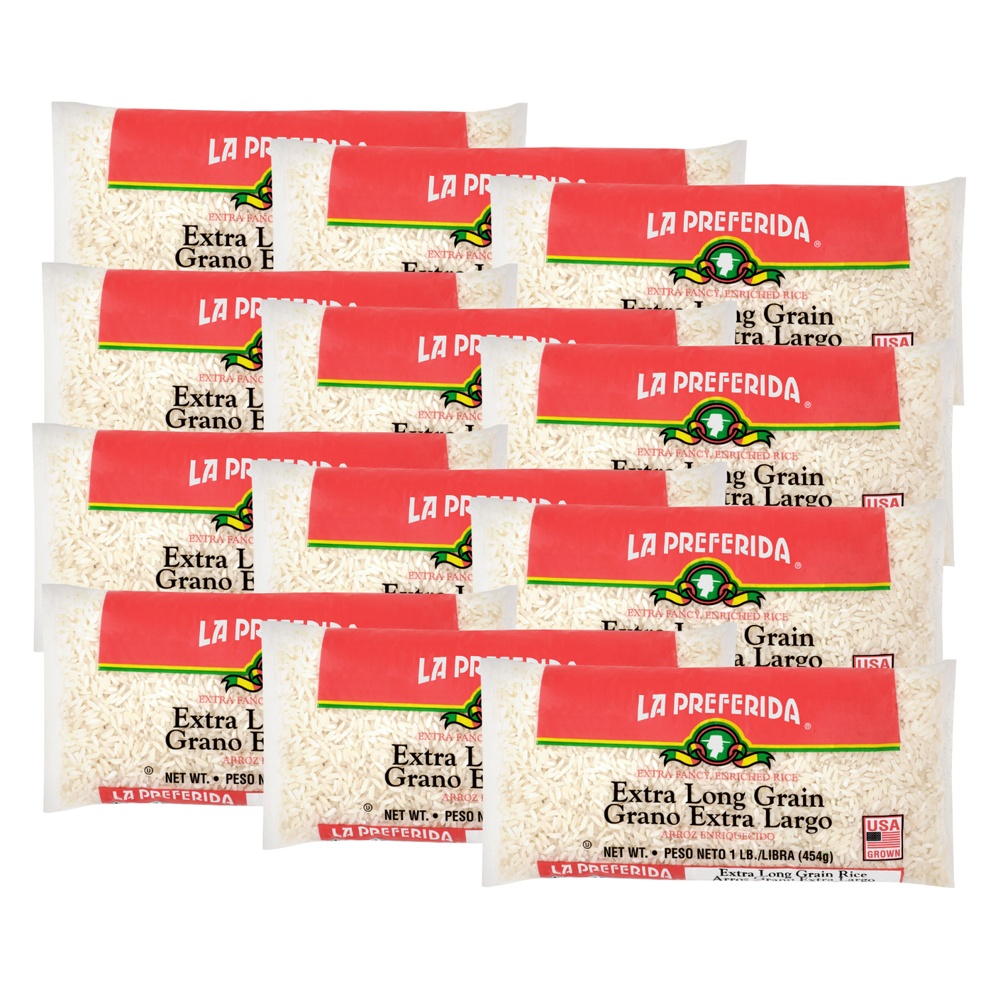 Extra Long Grain White Rice, 1 LB Food Items La Preferida 12 Pack