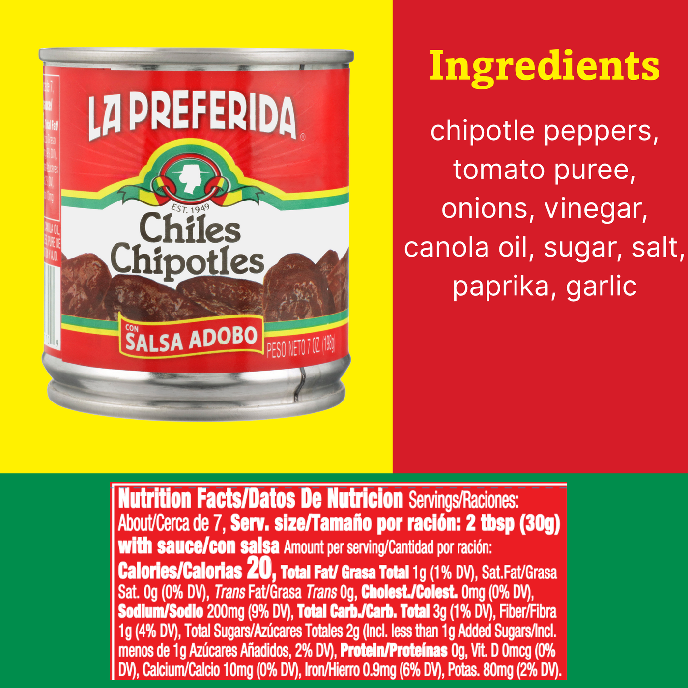 Whole Chipotle Peppers (in Adobo - HOT Food Items La Preferida