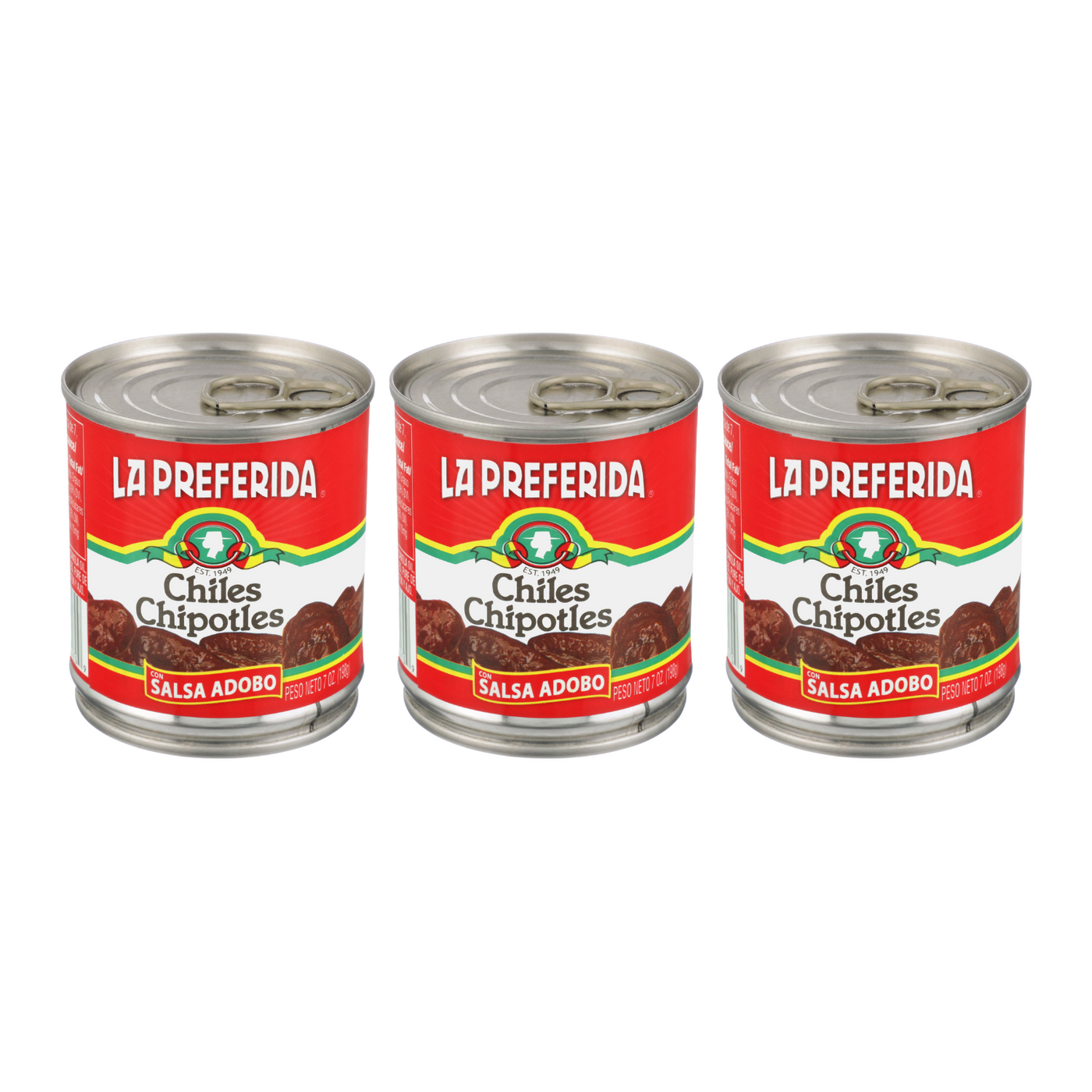 Whole Chipotle Peppers (in Adobo - HOT Food Items La Preferida 3 Pack