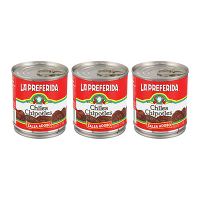 Whole Chipotle Peppers (in Adobo - HOT Food Items La Preferida 3 Pack