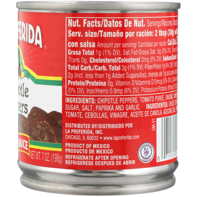 Whole Chipotle Peppers (in Adobo - HOT Food Items La Preferida