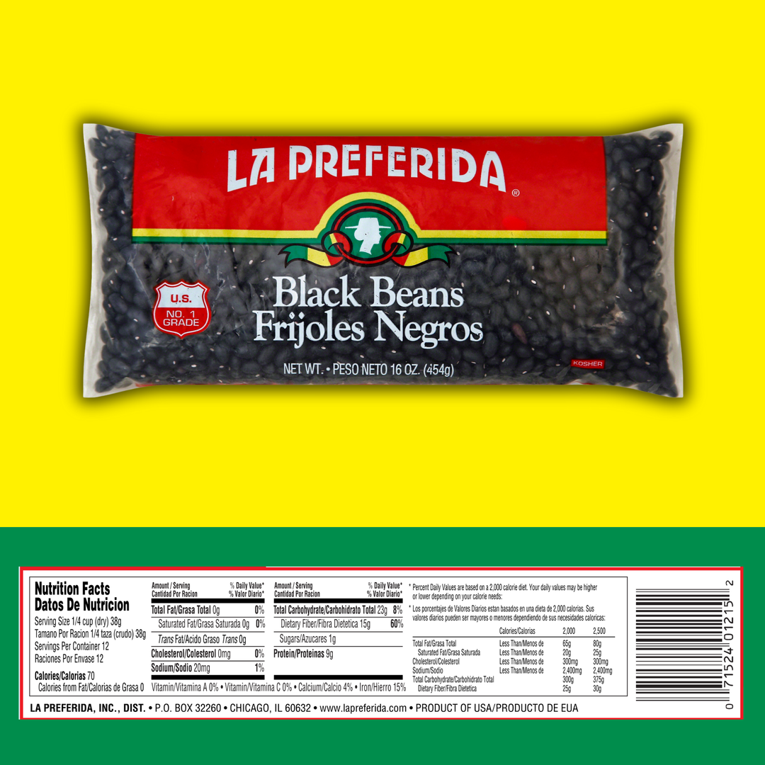Dry Black Beans (1 lb) | La Preferida Mexican Pantry Staple