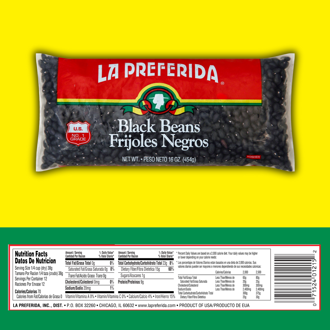 Black Beans – Dry, 1 LB Food Items La Preferida
