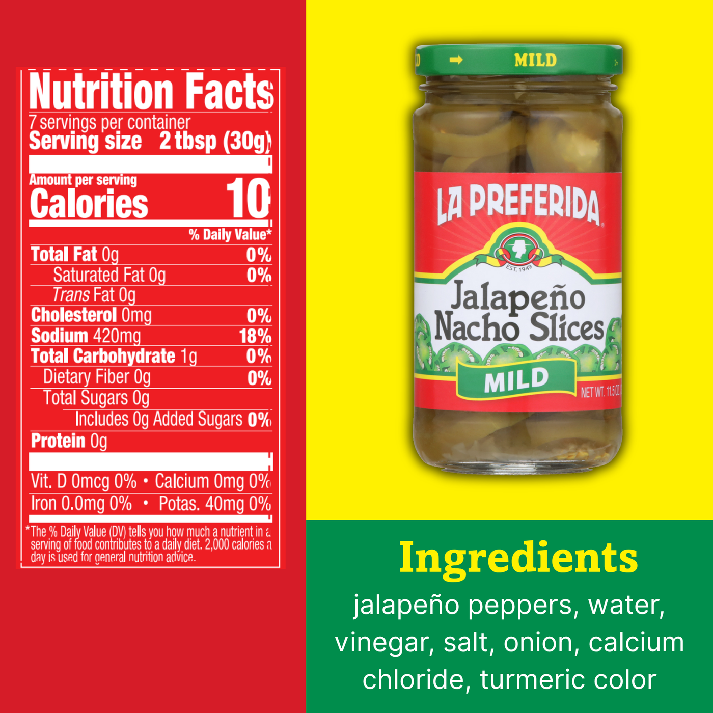Jalapeño Nacho Slices, Mild Food Items La Preferida