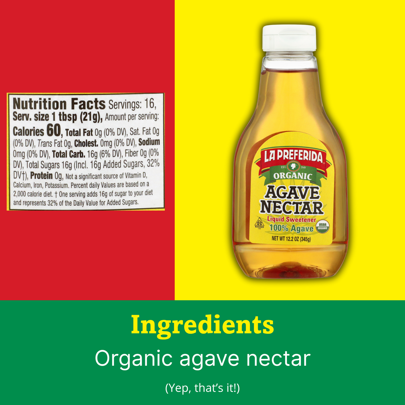 Organic Agave Nectar Food Items La Preferida