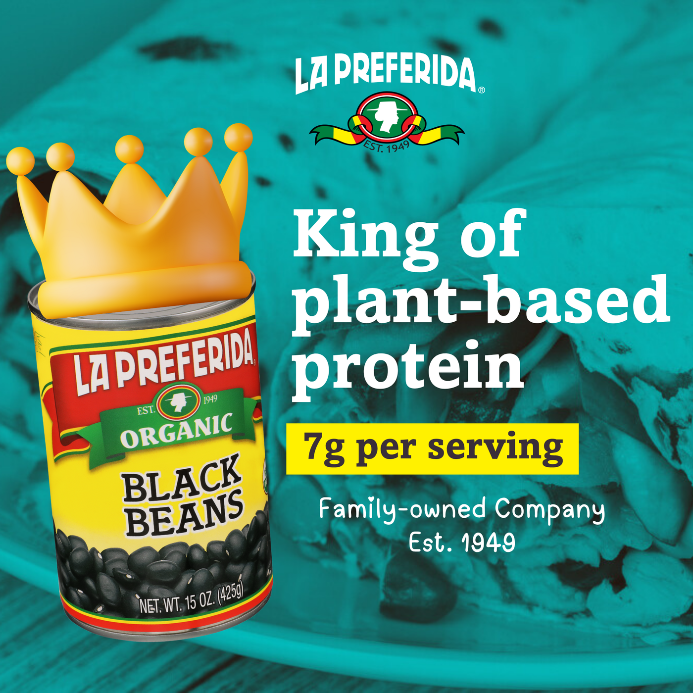 Organic Black Beans Food Items La Preferida