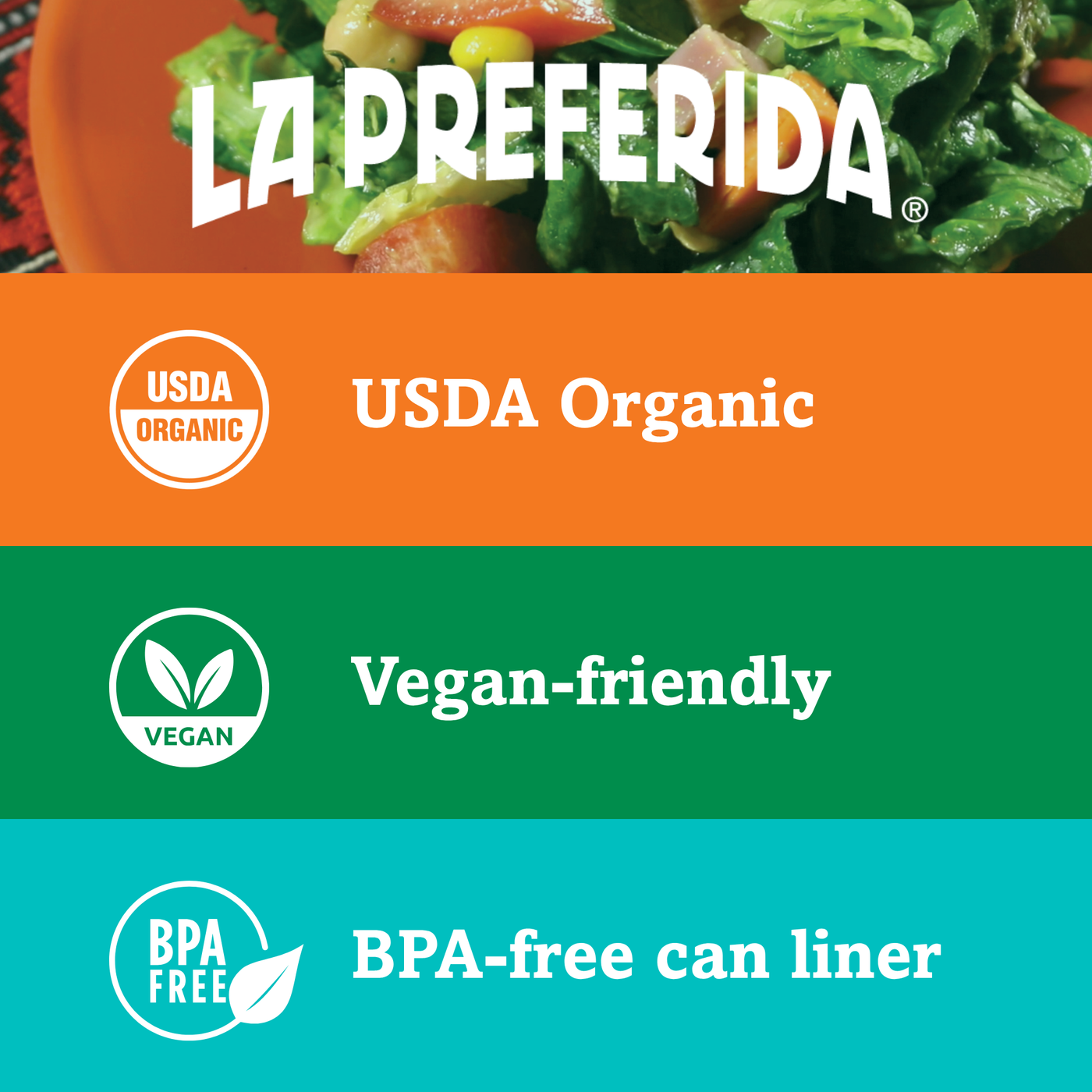 Organic Chick Peas Food Items La Preferida