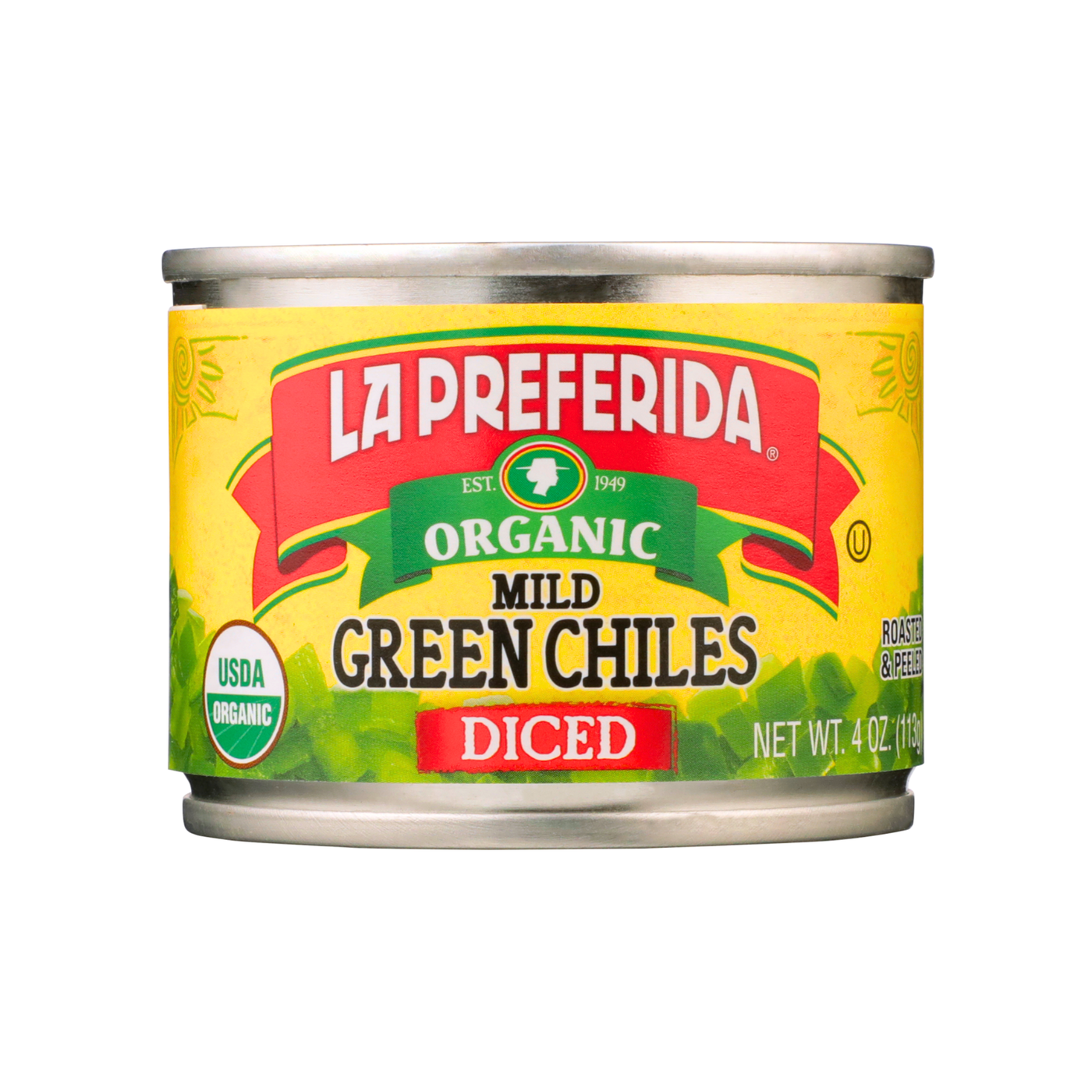Organic Diced Green Chiles Food Items La Preferida