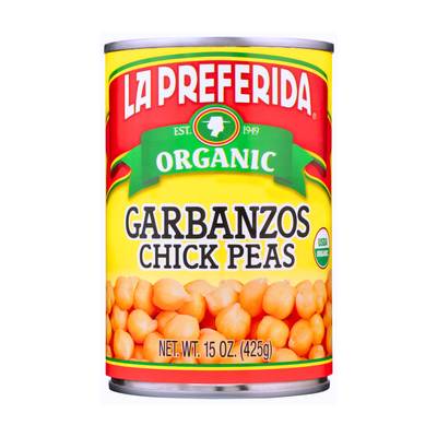 Organic Chick Peas Food Items La Preferida