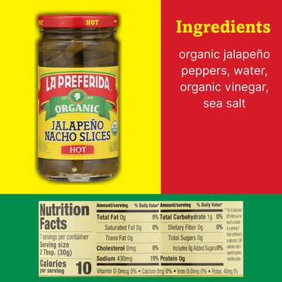Organic Jalapeño Slices, Hot Food Items La Preferida