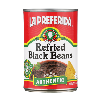 Authentic Refried Black Beans Food Items La Preferida