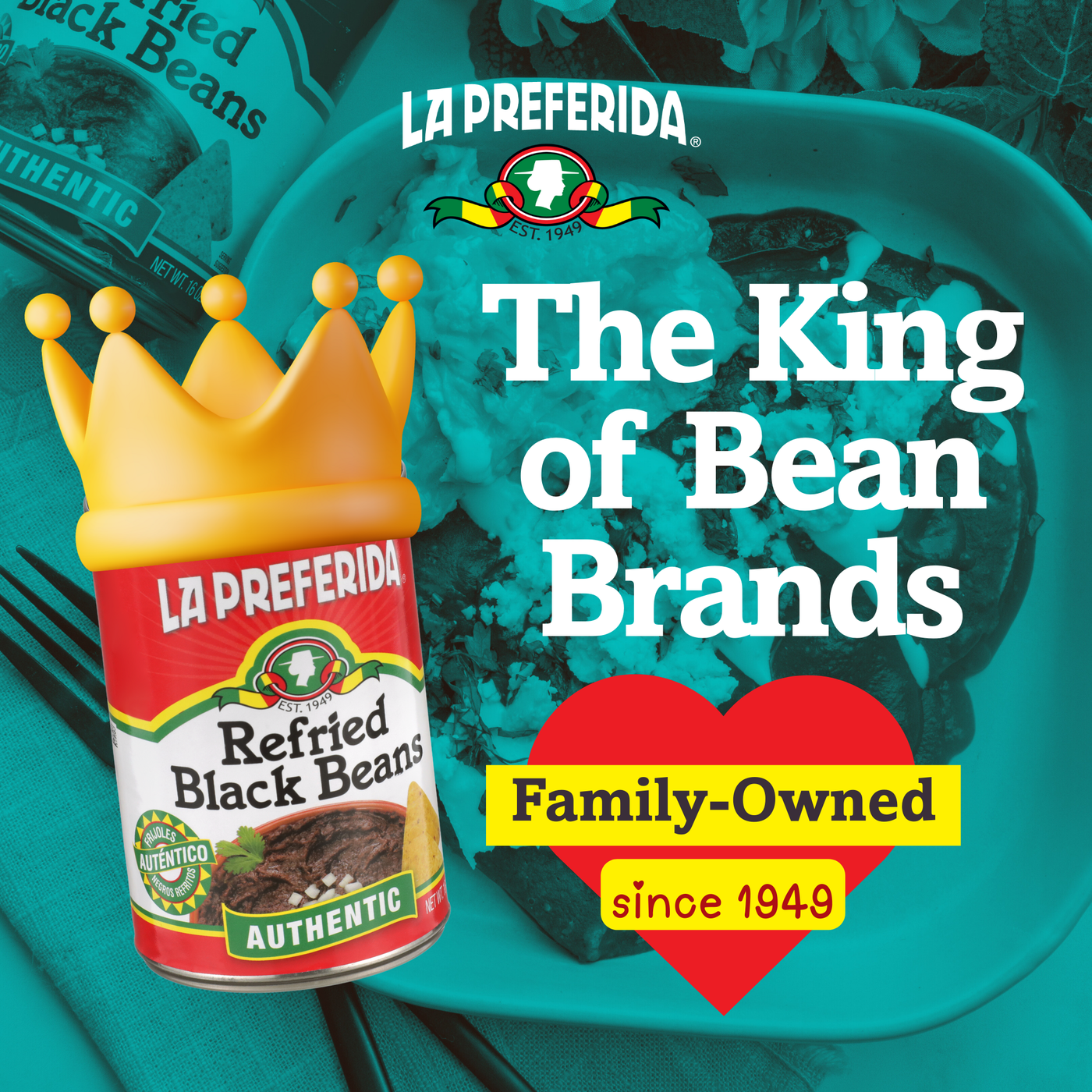Authentic Refried Black Beans Food Items La Preferida
