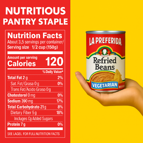 Vegetarian Refried Beans Food Items La Preferida
