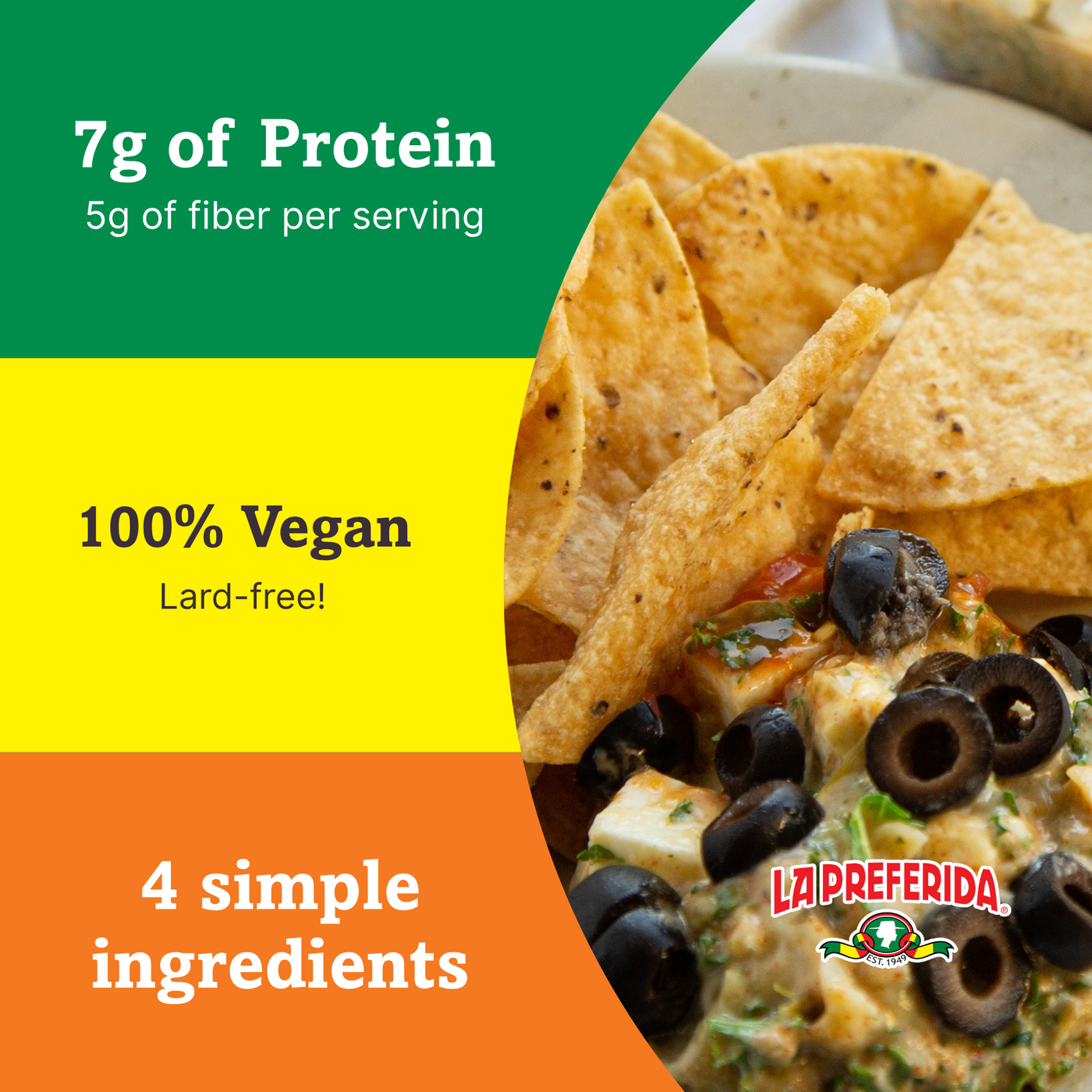 Vegetarian Refried Beans Food Items La Preferida