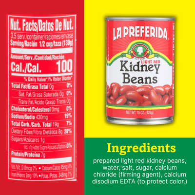 Kidney Beans, Light Red Food Items La Preferida