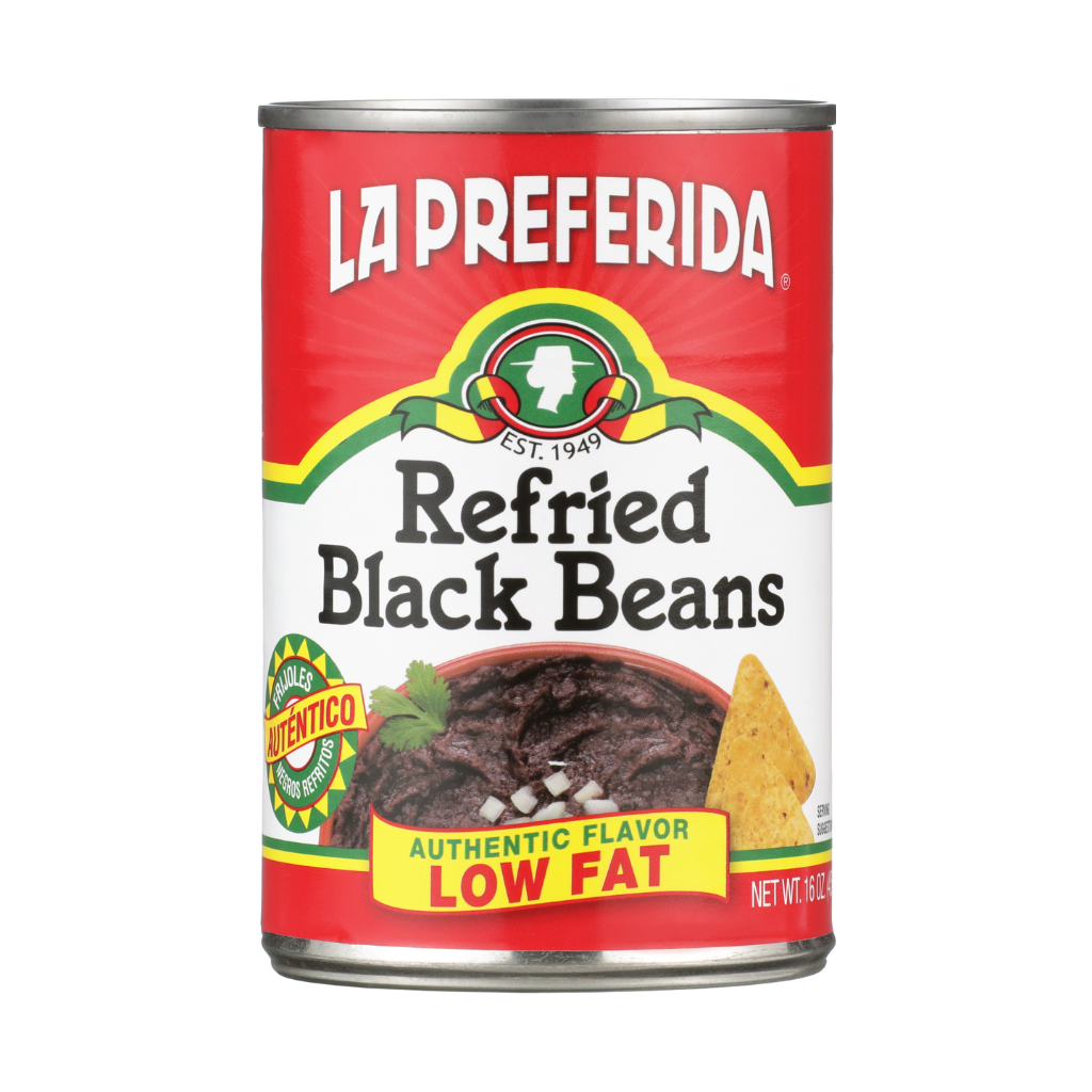 Low Fat Refried Black Beans Food Items La Preferida