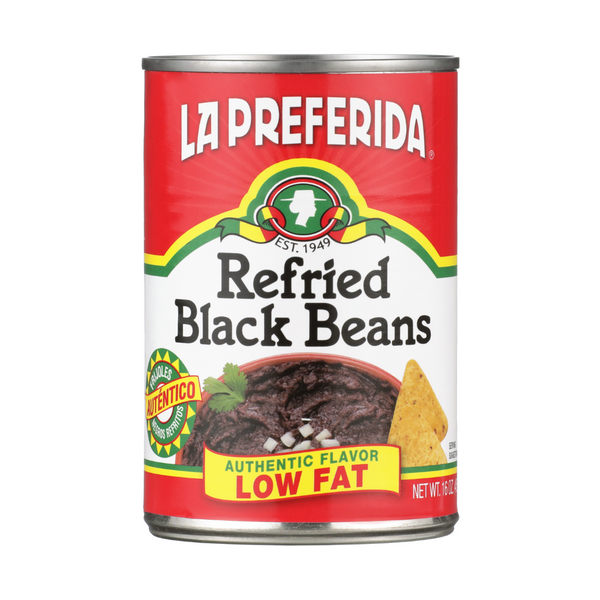 Low Fat Refried Black Beans Food Items La Preferida