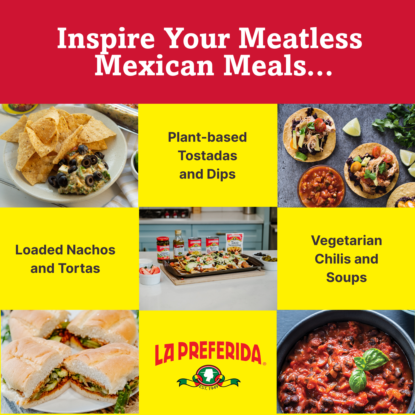 Vegetarian Refried Beans Food Items La Preferida