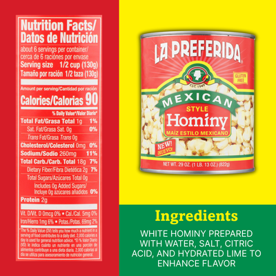 Hominy (Mexican-Style) Food Items La Preferida