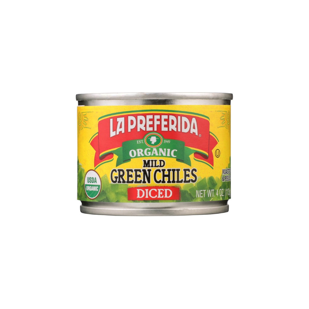 Organic Diced Green Chiles Food Items La Preferida