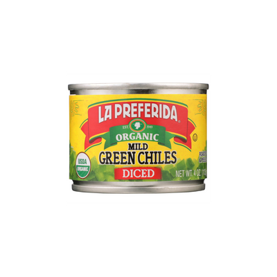 Organic Diced Green Chiles Food Items La Preferida