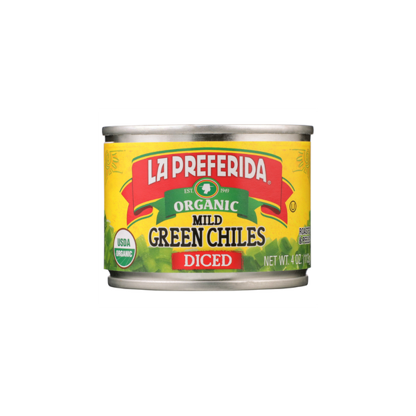 Organic Diced Green Chiles Food Items La Preferida