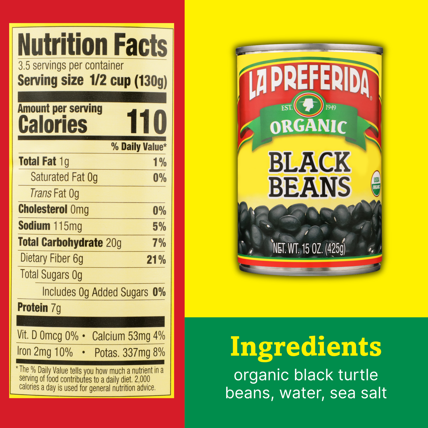Organic Black Beans Food Items La Preferida
