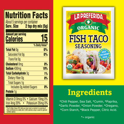 Organic Fish Taco Seasoning Food Items La Preferida