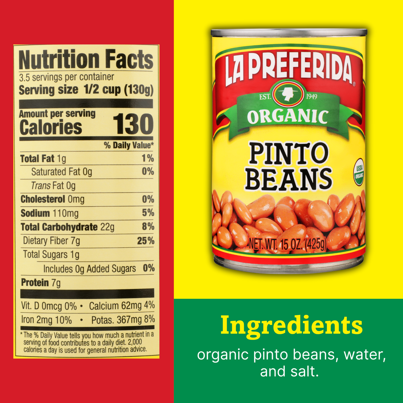 Organic Pinto Beans Food Items La Preferida