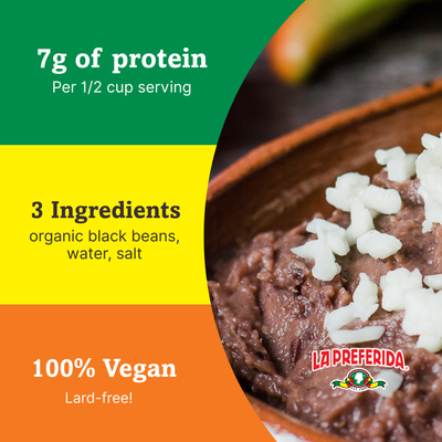 Organic Refried Black Beans Food Items La Preferida