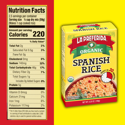Organic Spanish Rice Food Items La Preferida