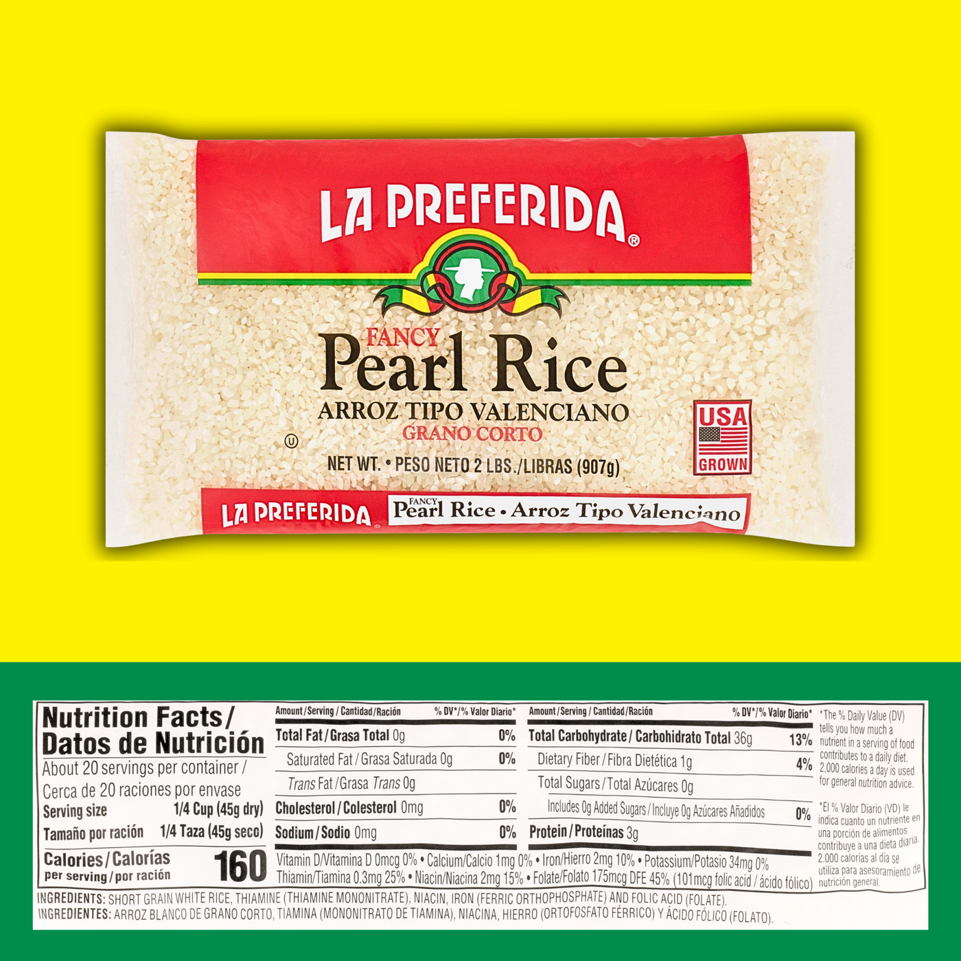 Pearl Rice (2 lb Bag) | Short-Grain Rice – La Preferida