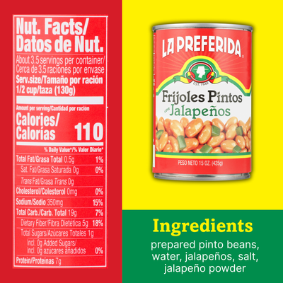Pinto Beans with Jalapeños Grocery\Canned Goods & Soup\Canned Beans La Preferida Inc.