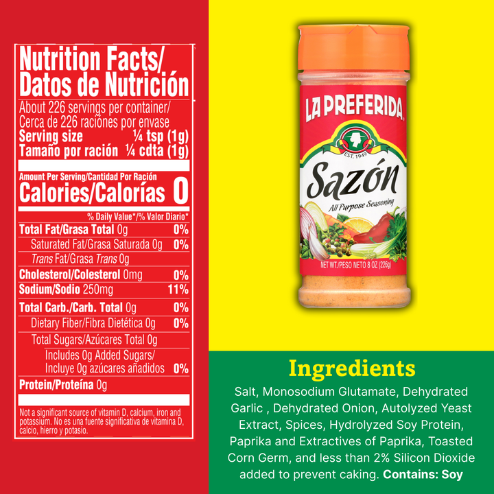 Sazón Mexican All-Purpose Seasoning Mix, 8oz | La Preferida