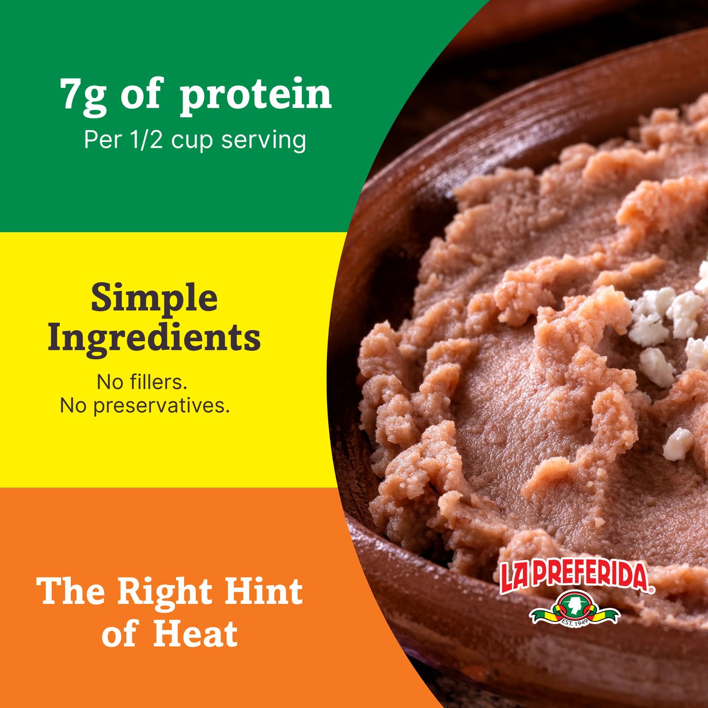 Jalapeño Refried Beans Food Items La Preferida