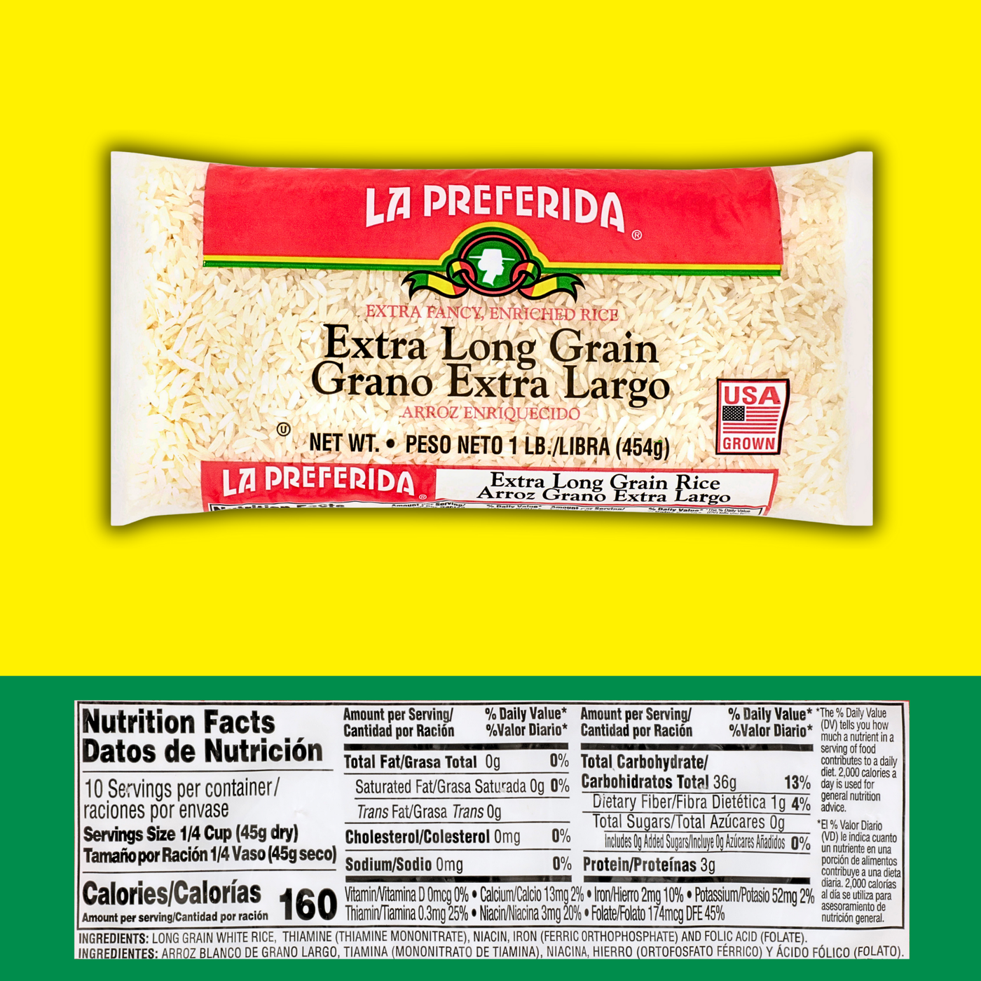 Extra Long Grain White Rice, 1 LB Food Items La Preferida